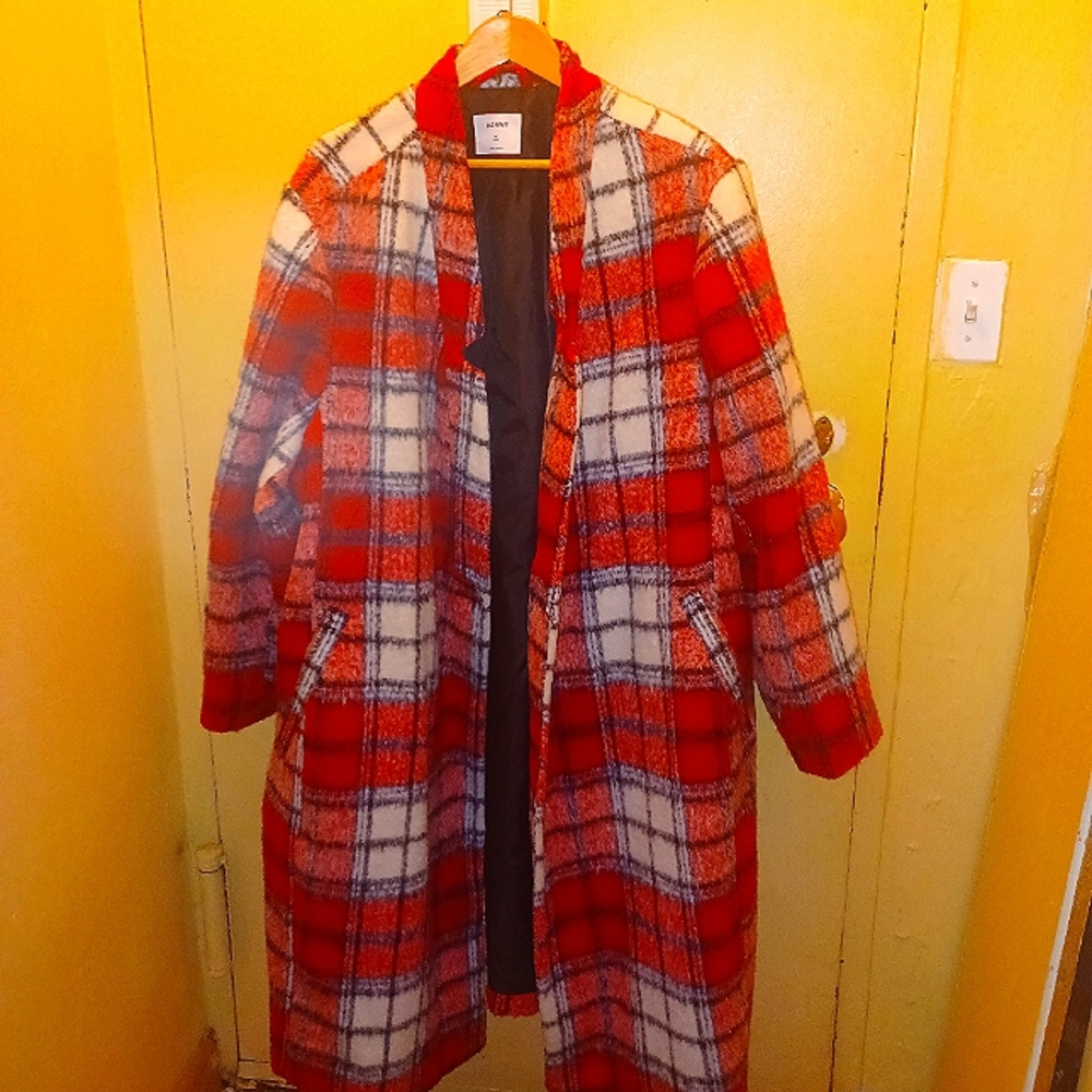 Oversized Soft-Brushed Plaid Coat